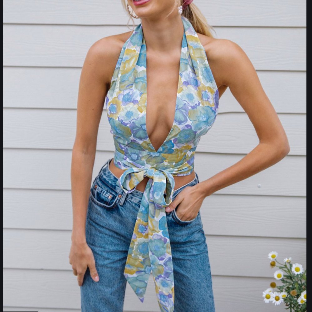 With Jean INSPIRED floral halter top